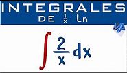 Integral de 1/x logaritmo natural