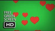 Free Green Screen - Heart Emoji Raining