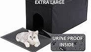 MEEXPAWS Cat Litter Box Enclosure Furniture Hidden, Cat Washroom Bench Storage Cabinet XL 36x20x20 in| Dog Proof | Waterproof Inside/Easy Clean | Easy Assembly