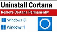 How To Remove Cortana On Windows 10 | How To Turn Off Cortana | How To Uninstall Cortana | #cortana