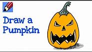 How to draw a Scary Pumpkin Real Easy - step by step