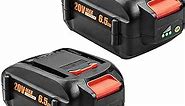 2Pack 6.5Ah 20V Replacement Battery for Worx 20V Battery WA3578 WA3575 WA3520 WA3525 WG151s WG155s WG251s WG255s WG540s WG545s Compatible with Worx Battery 20V
