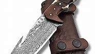 AntBlade Custom-Engraved 5-Inch Hunting Knife with Gut Hook: Stag Horn Antler Handle Knife and Sheath - Hunting Gifts for Men