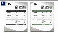 Invoice Design Photoshop Tutorial : How to make professional invoice design for business