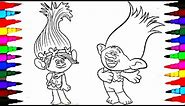Coloring Pages Dreamworks TROLLS Coloring Book Videos for Children Learning Brilliant Colors