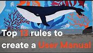 Top 13 rules to create a user manual