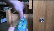 install simple plunger lock on wood drawer of filing cabinet