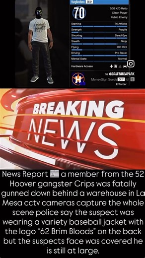 52 Hoover gangster crip member got front paged GTAV online