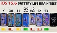 iPhone X vs XR vs 11 vs XS Max vs 12 Mini vs 12 vs 13 Battery Life DRAIN TEST in 2022 After iOS 15.6