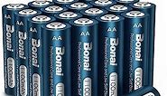 BONAI AA Rechargeable Batteries, High Capacity 1100mAh NiMH Battery for Outdoor Solar Lights 1.2V Pre Charged Double-A Batteries (AA 20 Pack)