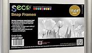 SECO Front Load Easy Open Snap Frame Poster/Picture Frame 11 x 14 Inches, Silver Metal Frame (SN1114-SV)