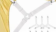 Bed Sheet Fasteners, 8 PCS Adjustable Triangle Elastic Suspenders Gripper Holder Straps Clip for Bed Sheets, Mattress Covers, Sofa Cushion