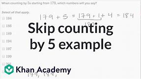 Skip counting by 5 example | Addition and subtraction within 100 | Early Math | Khan Academy