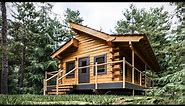 Log Cabin Building TIMELAPSE Built by ONE MAN (and Grandson)