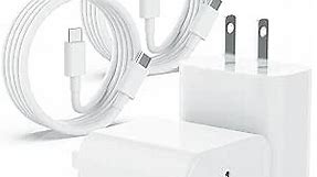 iPhone 15 Charger Fast Charging, iPad Charger 2Pack 20W USB C Fast Wall Charger with 6ft Type C to C Cable for iPhone 15/15 Plus/15 Pro/15 Pro Max/iPad 10/iPad Mini 6/iPad Air5/iPad Pro/AirPods Pro