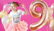 KatchOn, Giant Rainbow Number 9 Balloon - 40 Inch | Tie Dye 9 Balloon Number | 9th Birthday Decorations for Girls | Rainbow 9 Birthday Balloons | Rainbow Party Decorations | 9 year old balloon