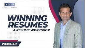 Resume Workshop | Crafting a Winning Attorney Resume Tips and Techniques