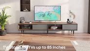 Bestier 80 in. Mid Century Modern TV Stand for TVs Up to 90 in. Television Entertainment Center for Living Room in Ancona Walnut L100620C-ANCA