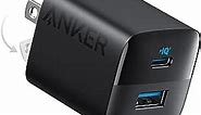 USB C Charger 33W, Anker 323 Charger, 2 Port Compact Charger with Foldable Plug for iPhone 15/15 Plus/15 Pro/15 Pro Max/14/13, Pixel, Galaxy, iPad/iPad Mini and More (Cable Not Included) - Black