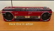 SANYO 4-Band Radio Stereo Double Cassette Recorder (Rare)