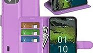 Kezaizhe Flip Case for Nokia C110 Wallet PU Leather Magnetic Protective Cellphone Case for C110 Nokia C 110 Folio Book Cover with Stand (Purple)