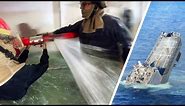 How US Navy Sailors Try to Stop Ship From Sinking During Scary Training