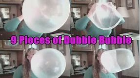 Jenna Blows 9 Pieces of Dubble Bubble Gum
