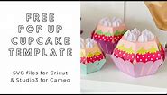 FREE SVG download - DIY 3D pop up jumping cupcake - digital files for Cricut and Silhouette Cameo