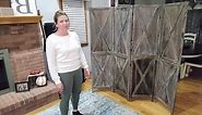 oneinmil Room Divider, 5.8 Ft Tall Folding Privacy Screens Room Divider, 4 Panel Wood Freestanding Partition Wall Dividers, Rustic Barnwood, Brown