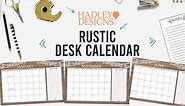Rustic Large Desk Calendar 2023-2024 Calendar Desk Pad