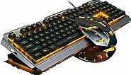 Keyboard and Mouse,Gaming Keyboard and Mouse,Light up Mouse and Keyboard Combo,Wired Keyboard and Mouse combo,Computer Keyboard and Mouse, Orange Backlit Keyboard LED keyboard and mouse for Xbox PS4