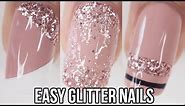 5 EASY Glitter Nail Ideas | Part 4- Pink Glitter