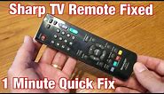 Sharp TV Remote Control Fixed in 1 Minute: Won't Turn on TV, Buttons Not Working etc