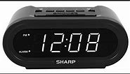 ⏰🕧💤🔋#Battery & Setup-Sharp Accuset Alarm Clock with Display Dimmer-Model SPC 476A