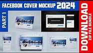 Facebook Cover mockup 2024 Free Download Photoshop PSD mockups 2024