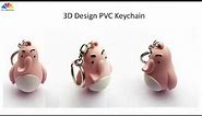 Custom personalized PVC rubber keychains/key rings/holder with cute/cool design