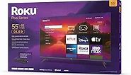 Roku 55" Plus Series 4K Dolby Vision HDR10+ QLED Smart RokuTV with Voice Remote Pro, Striking 4K Resolution, Automatic Brightness, Dolby Vision and HDR10+