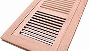 SANYCASA Red Oak Floor Register 6x12 Inch(Duct Opening) with Metal Damper Wooden Flush Mount Floor Vent 3/4 Inch Thickness Unfinished