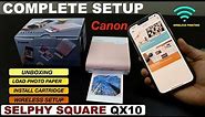Canon Selphy Square QX10 Setup, Unboxing, Install cartridge, Loading Paper, Wireless Setup & Print.