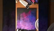 Unicorn Silhouette with Starry Night Sky acrylic painting tutorial