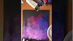 Unicorn Silhouette with Starry Night Sky acrylic painting tutorial