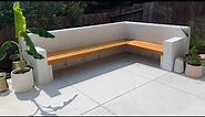 DIY Floating Concrete Garden Bench Seating