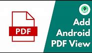 Add PDF Files in Android Apps | PDF Viewer | Android Studio