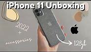 iPhone 11 Unboxing 2022 🍎 || 128gb, black aesthetic || nayy