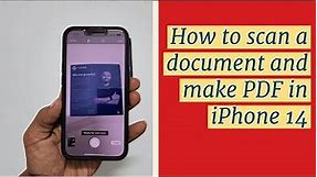 How to scan a document and make PDF in iPhone 14 or iPhone 14 Plus