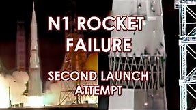 N1 Rocket Failure - Second Launch Attempt (1969/07/03) - Soviet Moon Rocket
