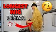 Wearing The LONGEST WIG for 24 Hours! | 5 FEET OF HAIR!