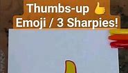 How to Draw a Thumbs-up Emoji👍 / Easy with 3 Sharpie Markers