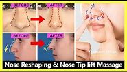 Nose Reshaping Sharpen & Nose Tip lift Massage | Reduce Nose size and Wide nose | Get Nose Thinner