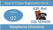 how to create registration form in telephone directory